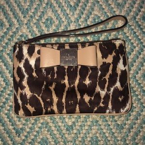 Late Spade Cheetah Print Wristlet